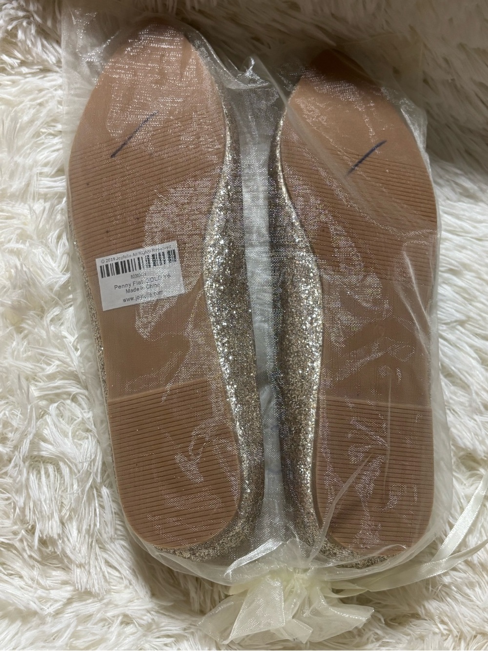 Glitter Pointed Toe Flats with Embellishment - Gold - Picture 12 of 14